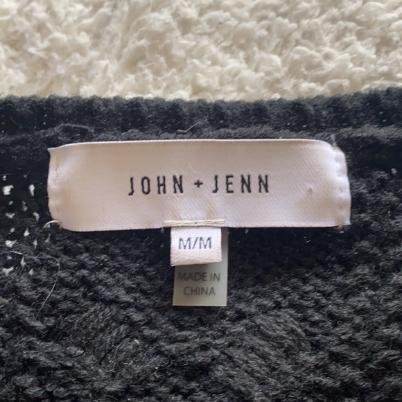 JOHN & JENN Black Cable Knit Sweater with Shoulder Cut Outs - Picture 4 of 5